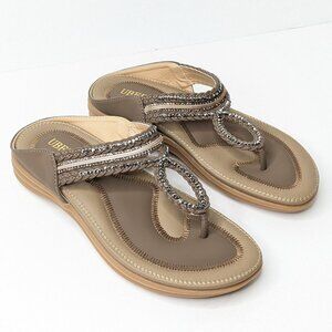 UBFEN Thong Sandals, Tan, Women's 8 (EU 38)